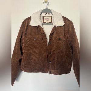 Brown Fur Lined Denim Jacket